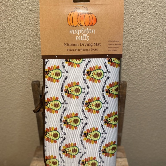 Avocado Turkey Dish Drying Mat, Thanksgiving Dish Drying Mat, Dish Drying Mat - Picture 11 of 11